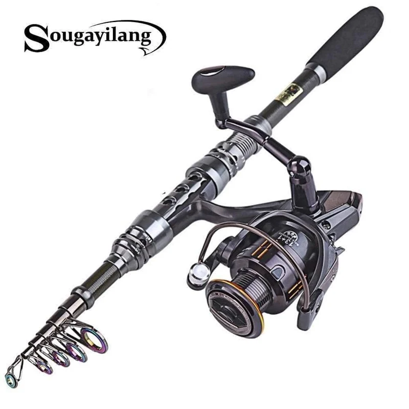 1.8-3.0m Carbon-Teleskop-Karpfenruten-Sets und 14BB Metalllöffelspule Lure Spinning Fishing Reel Pesca