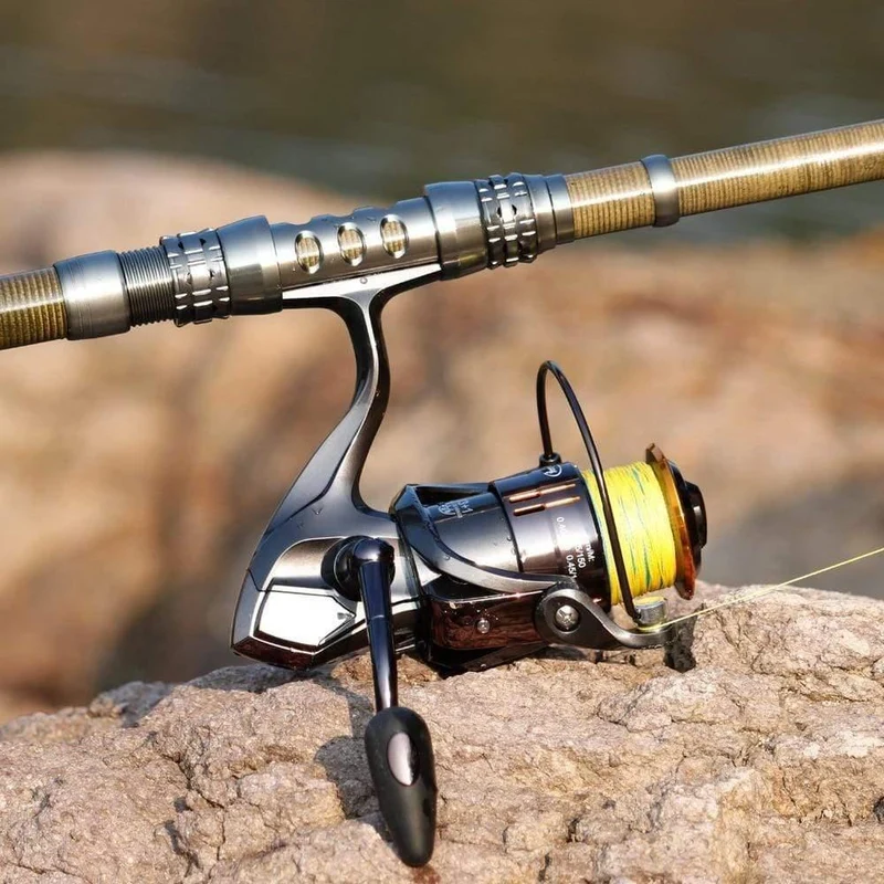 1.8-3.0m Carbon-Teleskop-Karpfenruten-Sets und 14BB Metalllöffelspule Lure Spinning Fishing Reel Pesca