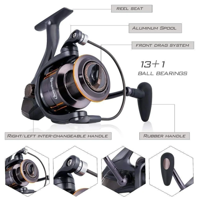 1.8-3.0m Carbon-Teleskop-Karpfenruten-Sets und 14BB Metalllöffelspule Lure Spinning Fishing Reel Pesca