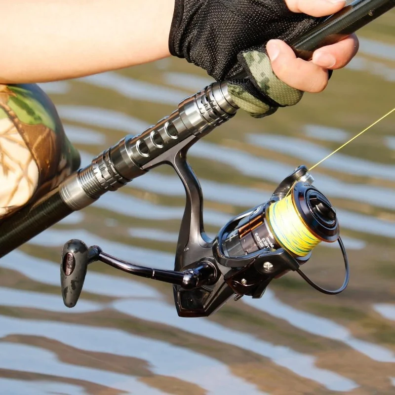1.8-3.0m Carbon-Teleskop-Karpfenruten-Sets und 14BB Metalllöffelspule Lure Spinning Fishing Reel Pesca