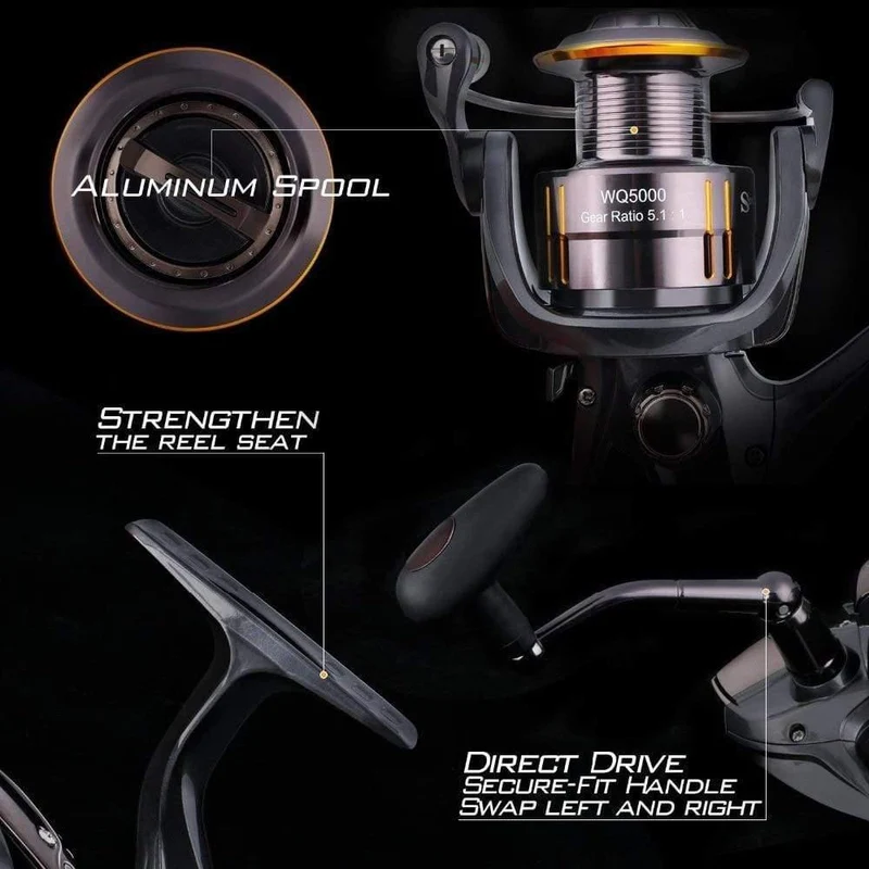 1.8-3.0m Carbon-Teleskop-Karpfenruten-Sets und 14BB Metalllöffelspule Lure Spinning Fishing Reel Pesca