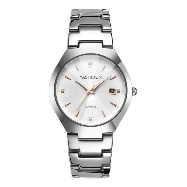 Uhr Männer und Frauen Rose Gold Quarzuhr Classic Unisex Edelstahl Liebhaber Armbanduhren Weihnachten Valentinstag Geschenke