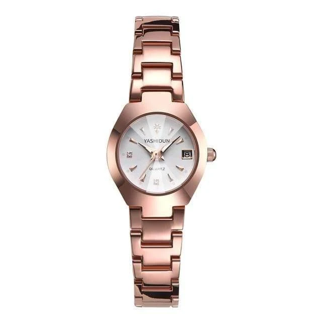 Uhr Männer und Frauen Rose Gold Quarzuhr Classic Unisex Edelstahl Liebhaber Armbanduhren Weihnachten Valentinstag Geschenke