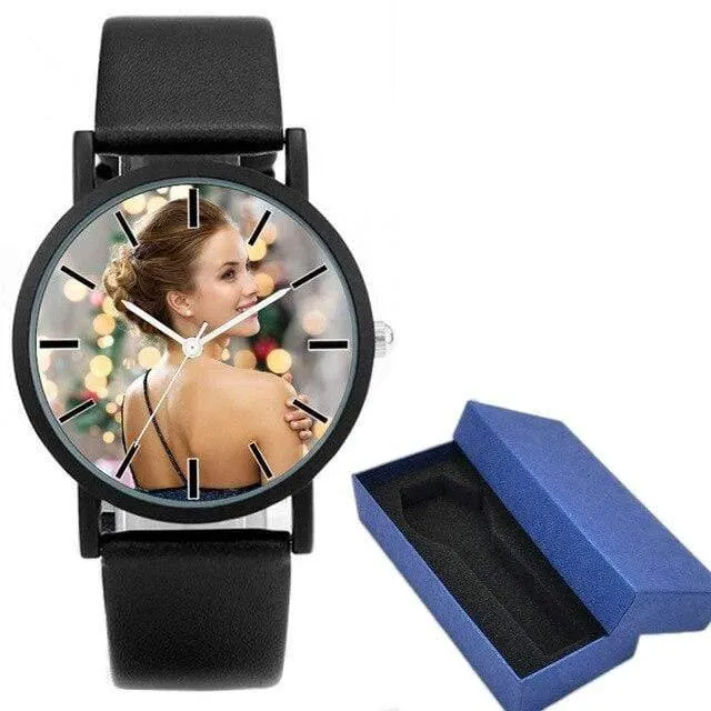 Drucken der Armbanduhr Customized watches logo design Geburtstagsgeschenk für das Bild des Liebhabers Passen Sie die Uhr an