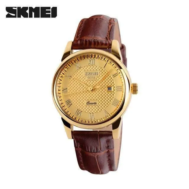 Uhrenliebhaber uhren frauen männer kleid uhren leder kleid armbanduhren mode lässig uhren gold xnumx / stück