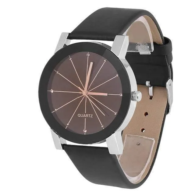 Frauen Quarz Uhren Relogio Masculinos Mode Zifferblatt Zeit Männer Uhr Leder Kleid Runde Fall Stunde Liebhaber Uhr Bayan Kol Saat