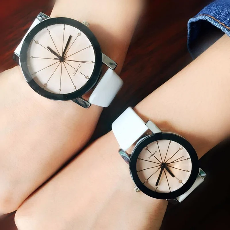 Frauen Quarz Uhren Relogio Masculinos Mode Zifferblatt Zeit Männer Uhr Leder Kleid Runde Fall Stunde Liebhaber Uhr Bayan Kol Saat