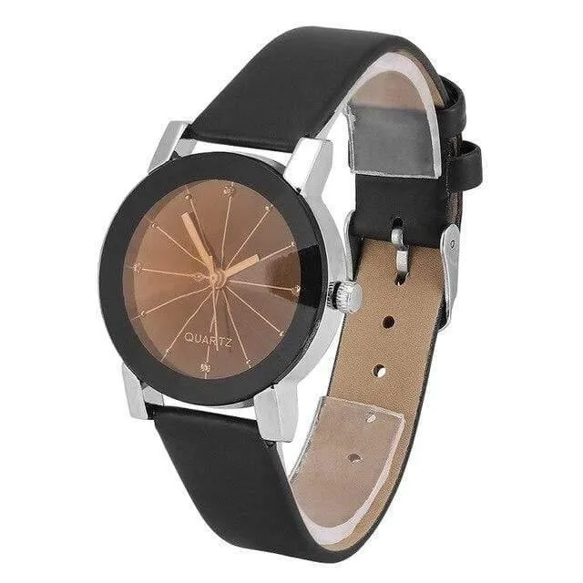 Frauen Quarz Uhren Relogio Masculinos Mode Zifferblatt Zeit Männer Uhr Leder Kleid Runde Fall Stunde Liebhaber Uhr Bayan Kol Saat