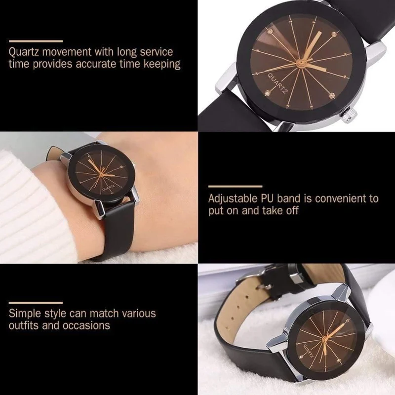 Frauen Quarz Uhren Relogio Masculinos Mode Zifferblatt Zeit Männer Uhr Leder Kleid Runde Fall Stunde Liebhaber Uhr Bayan Kol Saat
