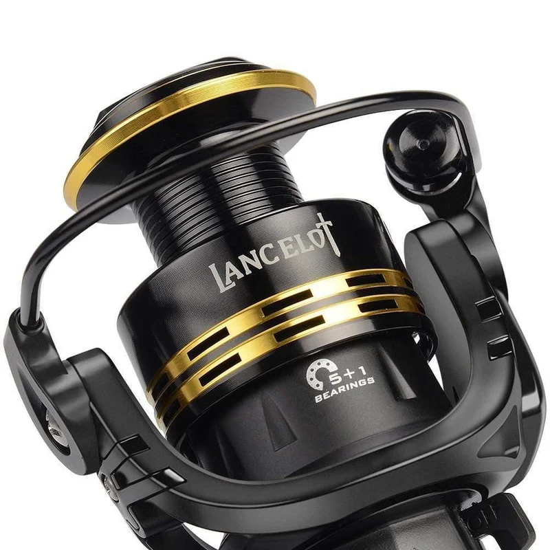 Lancelot Süßwasser-Spinnrolle, Angelrolle mit maximaler Zugkraft, 8 kg, Serie 2000–5000, Übersetzungsverhältnis 5.0:1 für das Barschangeln
