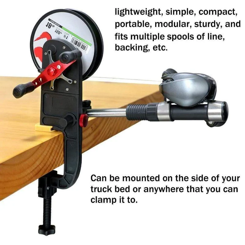 Angelschnurwickler Spooler System Maschine Baitcasting Rollenwickler Tragbare Aluminium Angelschnurwickler Rollenwickler Station