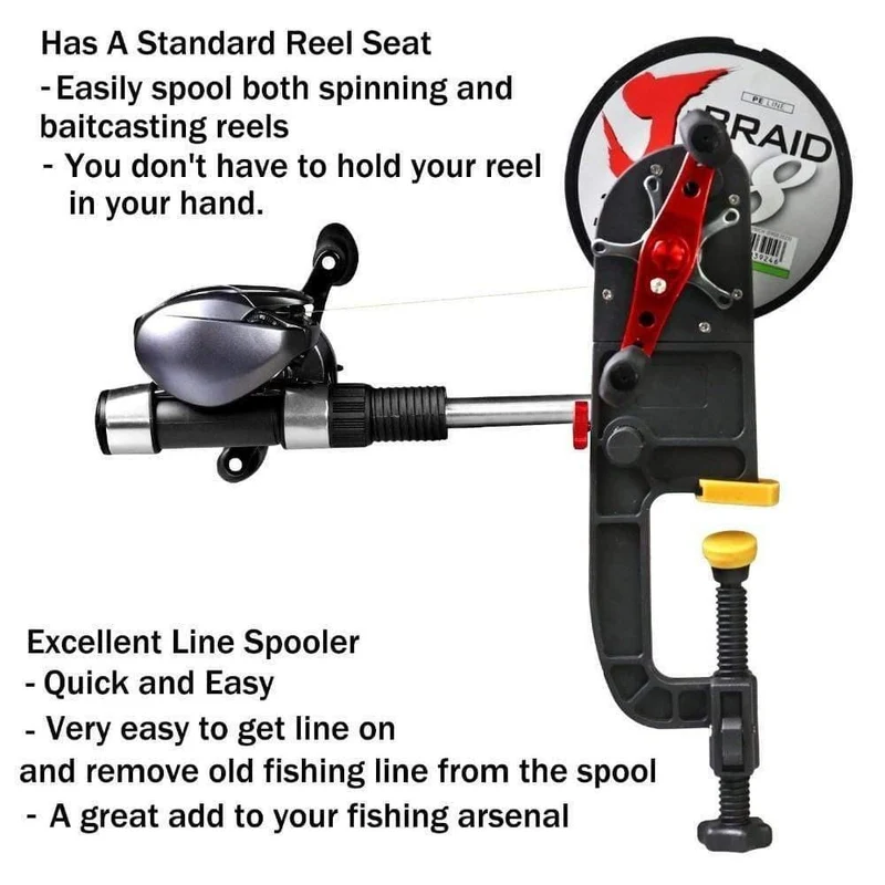 Angelschnurwickler Spooler System Maschine Baitcasting Rollenwickler Tragbare Aluminium Angelschnurwickler Rollenwickler Station