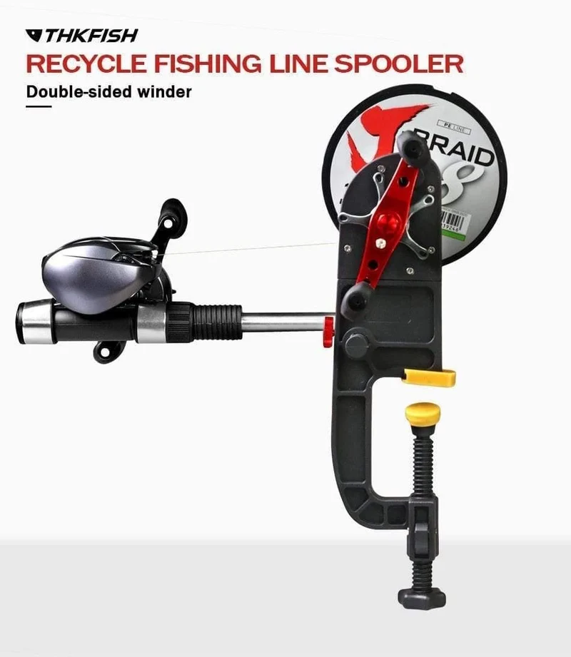 Angelschnurwickler Spooler System Maschine Baitcasting Rollenwickler Tragbare Aluminium Angelschnurwickler Rollenwickler Station