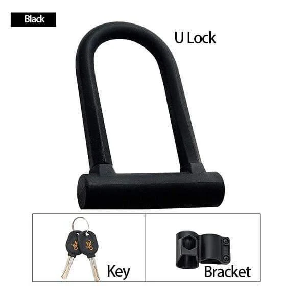 Safety Bike U-Lock Stahl MTB Rennrad Fahrrad Kabelschloss Diebstahlsicherung Heavy Duty Lock Set Radfahren Bügelschloss mit Kabel