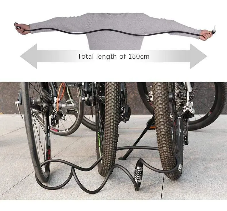 Fahrradschloss 1.2 m 1.8 m Rennrad Mountainbike Schwarz Faltkabelschlösser Zyklus Lucchetto Bici Antivol Velo MTB Schlüsselcode Fahrradschloss