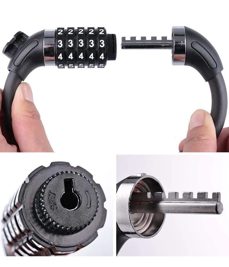 Fahrradschloss 1.2 m 1.8 m Rennrad Mountainbike Schwarz Faltkabelschlösser Zyklus Lucchetto Bici Antivol Velo MTB Schlüsselcode Fahrradschloss