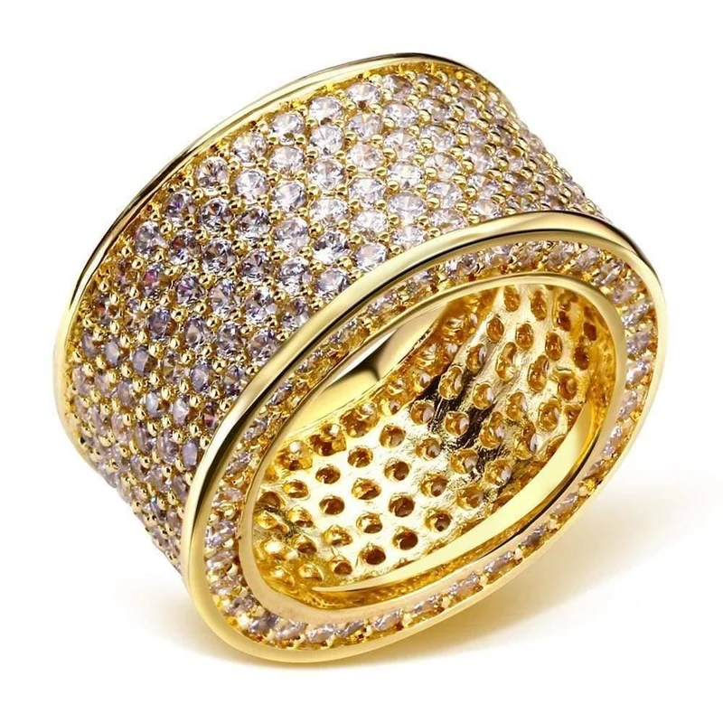 925 Silber Edelstein Ringe Finger glänzend 320 Stück vollständig simulierter Diamant Goldring für Damen Herren