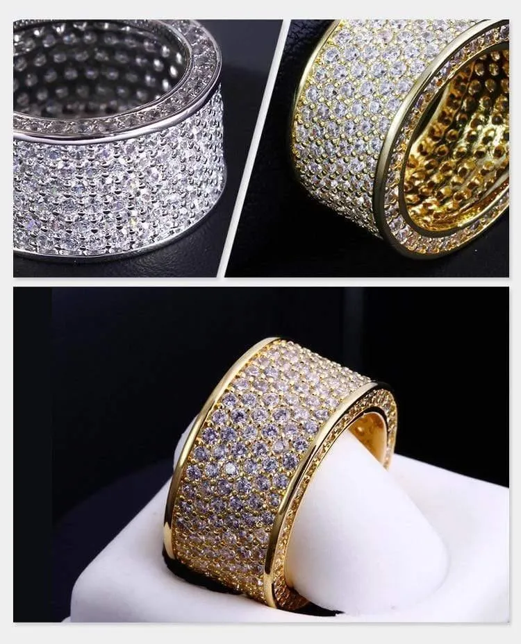 925 Silber Edelstein Ringe Finger glänzend 320 Stück vollständig simulierter Diamant Goldring für Damen Herren