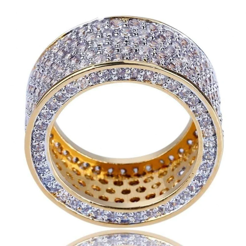 925 Silber Edelstein Ringe Finger glänzend 320 Stück vollständig simulierter Diamant Goldring für Damen Herren