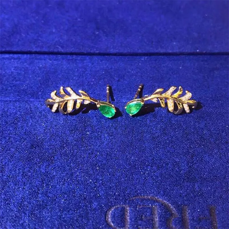 Ohrstecker aus 18 Karat Gelbgold, Diamant-Edelstein, 0.366 ct, natürlicher Diamant im Birnenschliff, Ohrringe, edler Schmuck
