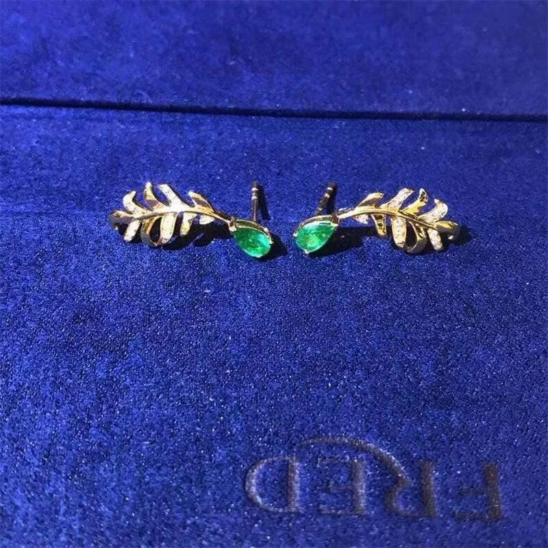 Ohrstecker aus 18 Karat Gelbgold, Diamant-Edelstein, 0.366 ct, natürlicher Diamant im Birnenschliff, Ohrringe, edler Schmuck