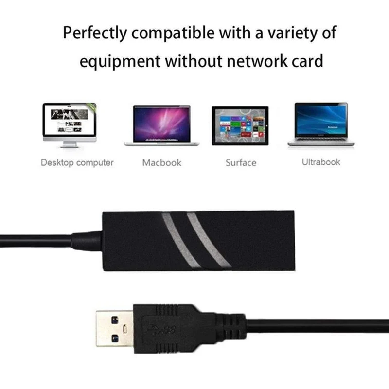 USB Ethernet Adapter Netzwerkkarte USB 3.0 zu RJ45 Lan Gigabit Internet für Computer