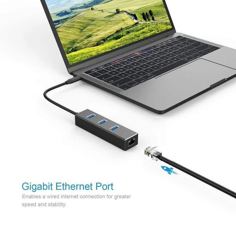USB-C-Ethernet-Adapter, USB-C-Hub zu Ethernet, externer RJ45-LAN-Adapter, USB-C-Netzwerkkarte