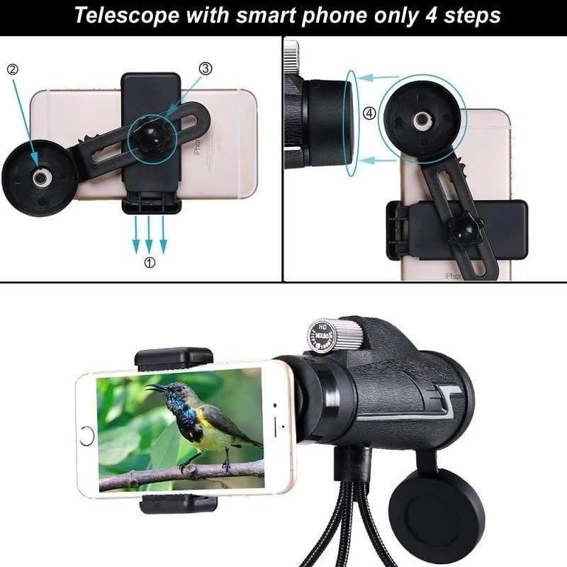 Monokularteleskop 16xNUMX Wasserdichter Stickstoff Camping Handfokus Reisemonokular für die Jagd Wandern Vogelbeobachtung 50