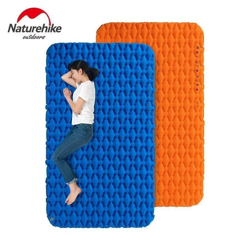 Outdoor Camping Aufblasbares Kissen Feuchtigkeitsbeständiger Schlafsack Matratzenauflage Mit Aufblasbarem Beutel Für 1-2 Personen