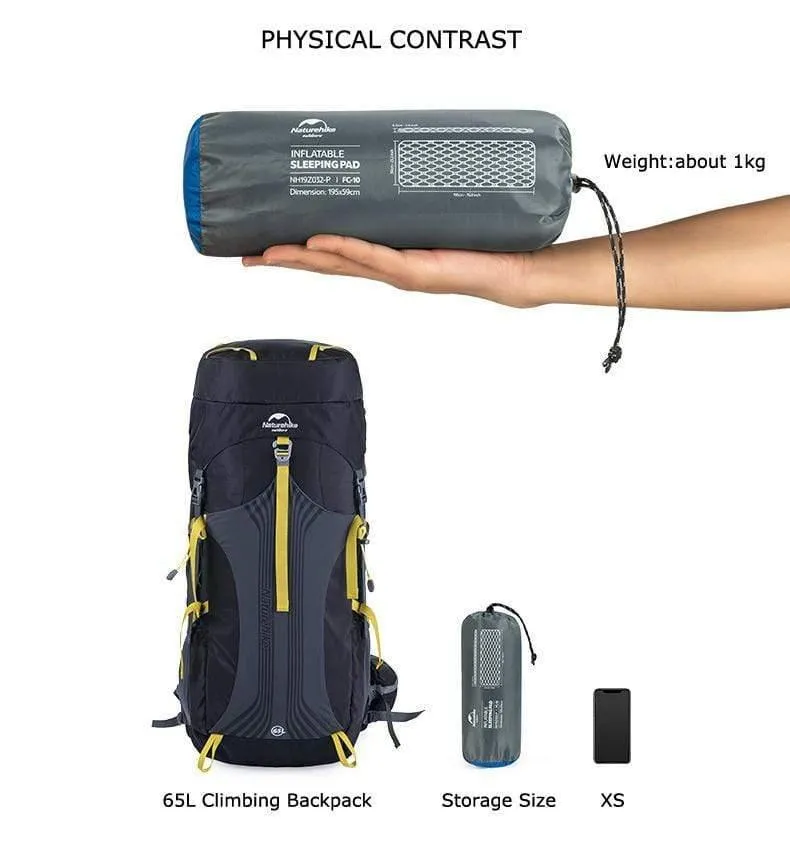 Outdoor Camping Aufblasbares Kissen Feuchtigkeitsbeständiger Schlafsack Matratzenauflage Mit Aufblasbarem Beutel Für 1-2 Personen