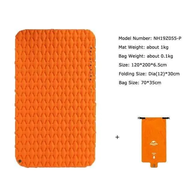 Outdoor Camping Aufblasbares Kissen Feuchtigkeitsbeständiger Schlafsack Matratzenauflage Mit Aufblasbarem Beutel Für 1-2 Personen