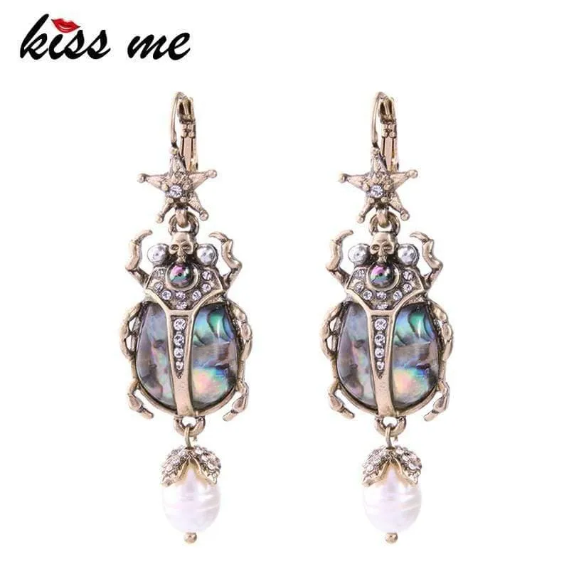 Perlen-Stern-Insekten-Ohrringe, personalisierbar, niedliche Statement-Mode-Frauen-Schmuck, Brinco-Hochzeits-Tropfen-Ohrringe