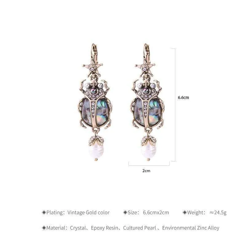 Perlen-Stern-Insekten-Ohrringe, personalisierbar, niedliche Statement-Mode-Frauen-Schmuck, Brinco-Hochzeits-Tropfen-Ohrringe