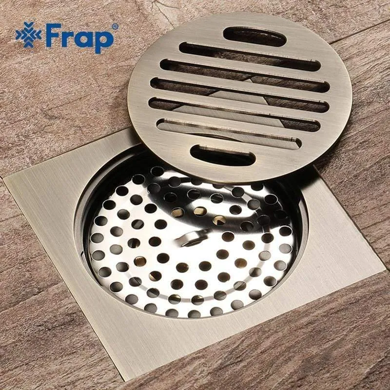 Abfall Antike Bodenablauf 10cm Quadrat Dusche Messing Bodenablauf Streifen Linear Mit Haar Sieb Dusche Zubehör Y38074 (Y38074)