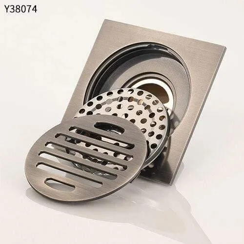 Abfall Antike Bodenablauf 10cm Quadrat Dusche Messing Bodenablauf Streifen Linear Mit Haar Sieb Dusche Zubehör Y38074 (Y38074)