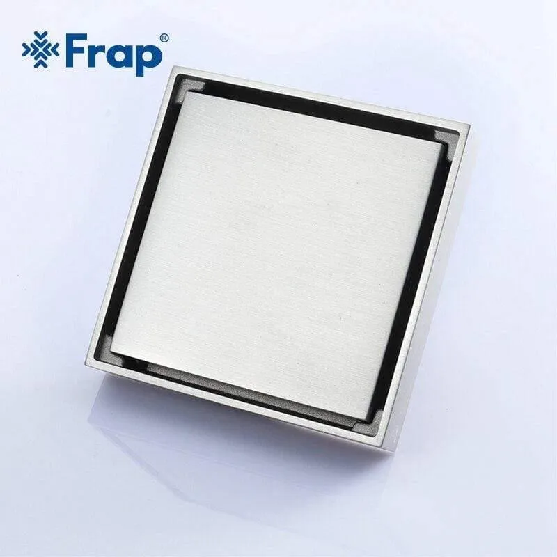 Flieseneinsatz Quadratisch Bodenablauf Bad Unsichtbar 10cm * 10cm Gebürstet Modernes Design Desodorierender Bodenablauf für Bad Y38107 (Y38107)
