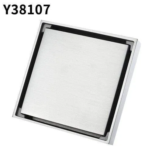 Flieseneinsatz Quadratisch Bodenablauf Bad Unsichtbar 10cm * 10cm Gebürstet Modernes Design Desodorierender Bodenablauf für Bad Y38107 (Y38107)