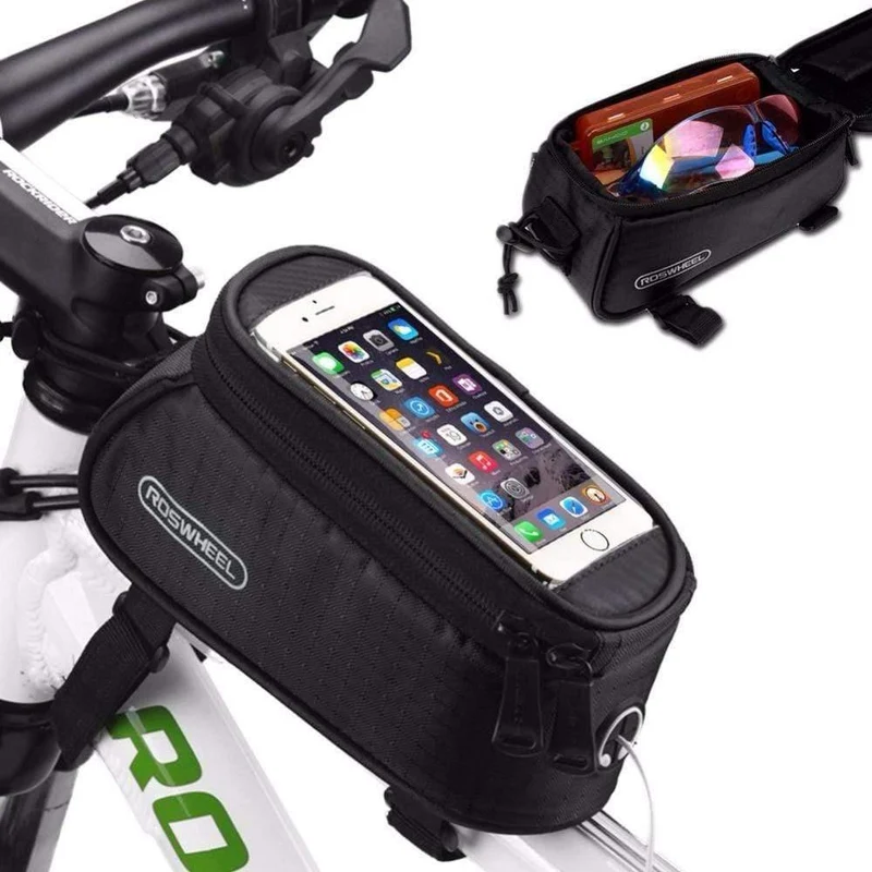 4.8 "5.5" PVC-Fahrradtasche Outdoor Radfahren Fahrradrahmentasche Vorderrohrtasche Fahrradtaschen für Handy 4 Farben