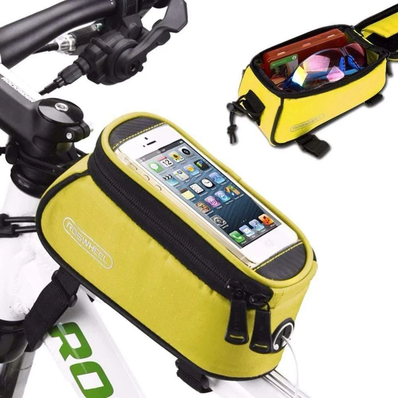 4.8 "5.5" PVC-Fahrradtasche Outdoor Radfahren Fahrradrahmentasche Vorderrohrtasche Fahrradtaschen für Handy 4 Farben