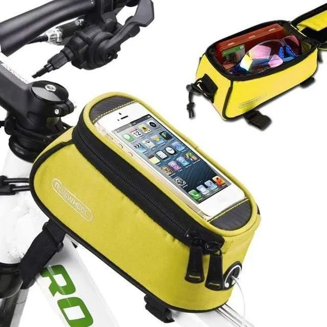 4.8 "5.5" PVC-Fahrradtasche Outdoor Radfahren Fahrradrahmentasche Vorderrohrtasche Fahrradtaschen für Handy 4 Farben