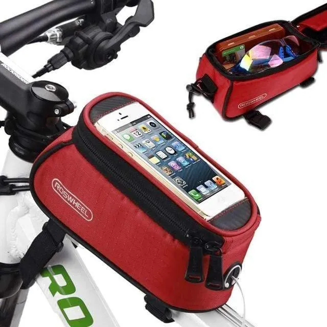 4.8 "5.5" PVC-Fahrradtasche Outdoor Radfahren Fahrradrahmentasche Vorderrohrtasche Fahrradtaschen für Handy 4 Farben
