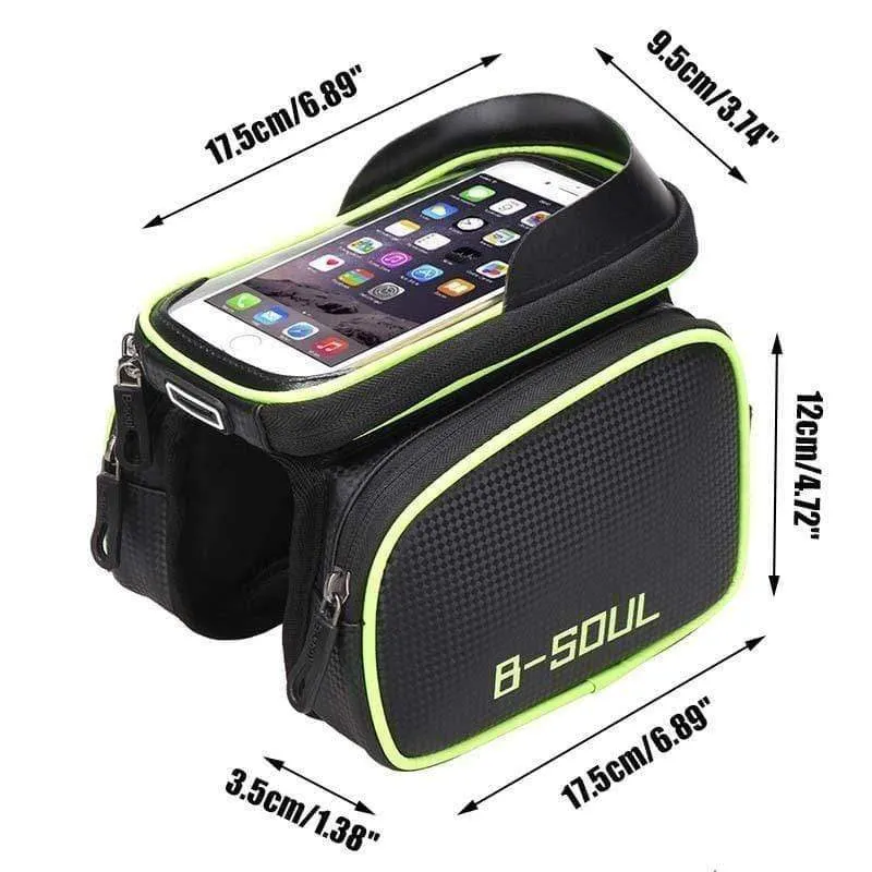 6.2 Zoll/5.7 Zoll wasserdichte Fahrrad-Rohrrahmentasche Fahrradtasche Touchscreen-Telefonhalter Fahrradsatteltasche 3 Farben