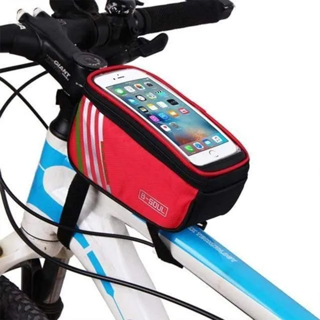 6.2 Zoll/5.7 Zoll wasserdichte Fahrrad-Rohrrahmentasche Fahrradtasche Touchscreen-Telefonhalter Fahrradsatteltasche 3 Farben