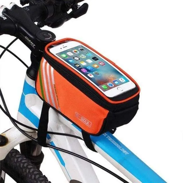 6.2 Zoll/5.7 Zoll wasserdichte Fahrrad-Rohrrahmentasche Fahrradtasche Touchscreen-Telefonhalter Fahrradsatteltasche 3 Farben