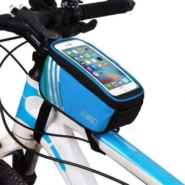 6.2 Zoll/5.7 Zoll wasserdichte Fahrrad-Rohrrahmentasche Fahrradtasche Touchscreen-Telefonhalter Fahrradsatteltasche 3 Farben