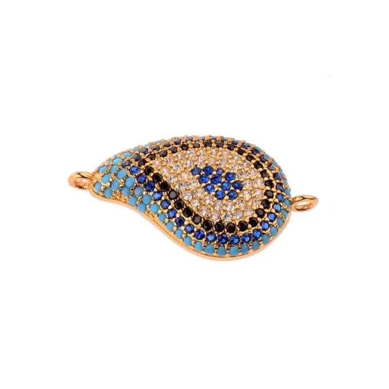 Kristall Evil Eye Spacer Perlen Messing Verbinder Armband Komponenten Charm Schmuckherstellung