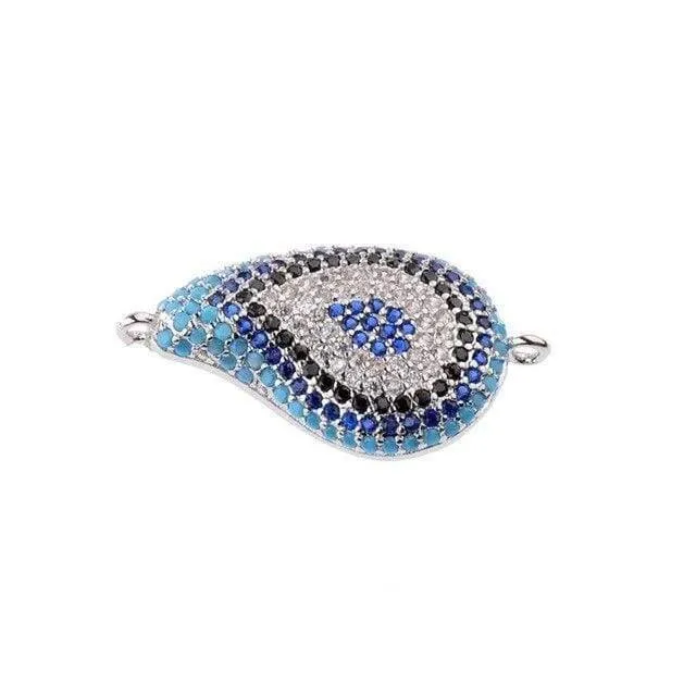 Kristall Evil Eye Spacer Perlen Messing Verbinder Armband Komponenten Charm Schmuckherstellung