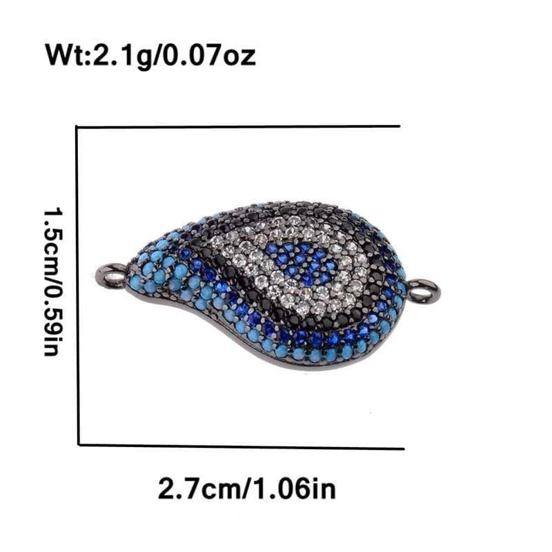 Kristall Evil Eye Spacer Perlen Messing Verbinder Armband Komponenten Charm Schmuckherstellung