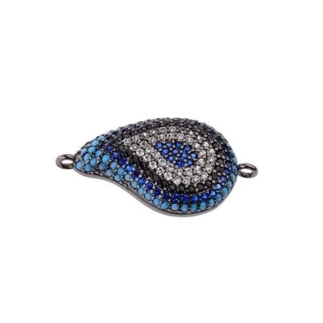 Kristall Evil Eye Spacer Perlen Messing Verbinder Armband Komponenten Charm Schmuckherstellung
