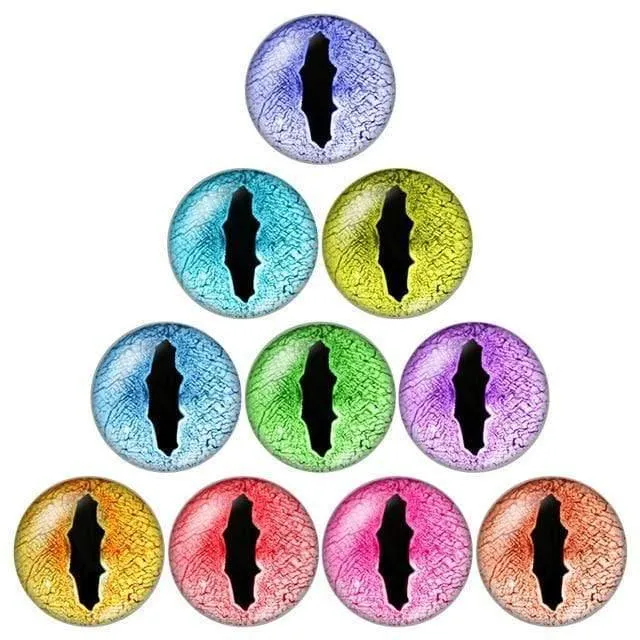 Augenpupille 10pcs 12mm / 18mm / 20mm / 25mm Runde Fotoglas-Cabochon-Demo mit flachem Rücken Befund ZB0500